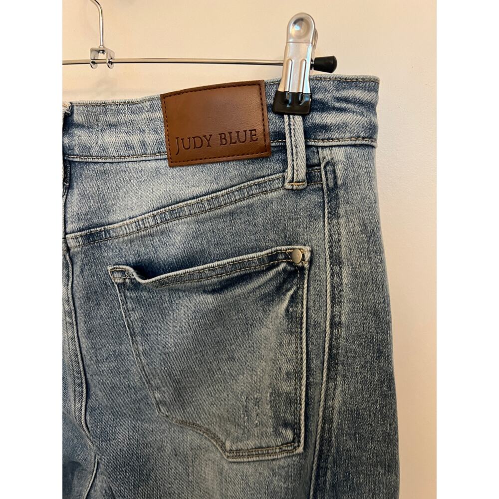 Judy Blue High-Rise Side Panel Barrel Fit Jeans 7/28 Light wash Stretchy Boho - Picture 8 of 10